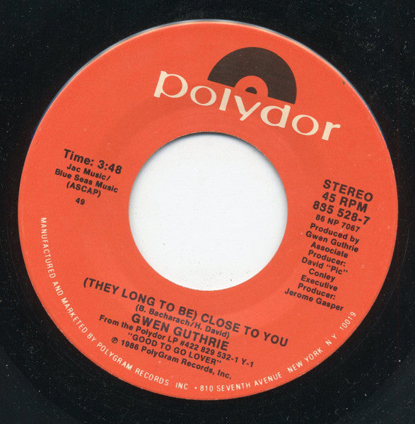 Gwen Guthrie : (They Long To Be) Close To You (7", Single, 49)