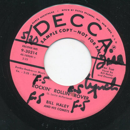 Bill Haley And His Comets : (You Hit The Wrong Note) Billy Goat / Rockin' Rollin' Rover (7", Single, Promo)