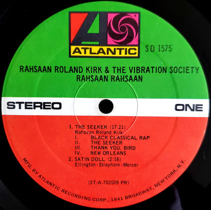 Rahsaan Roland Kirk & The Vibration Society : Rahsaan Rahsaan (LP, Album, Pre)