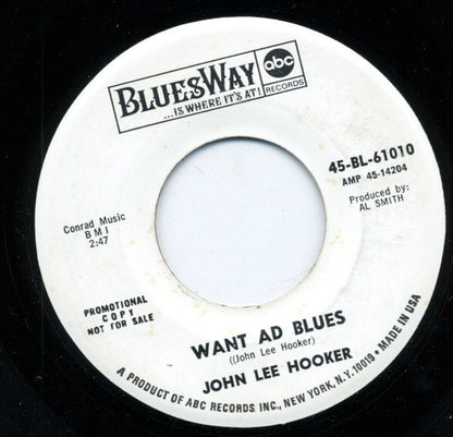 John Lee Hooker : The Motor City Is Burning (7", Single, Promo)
