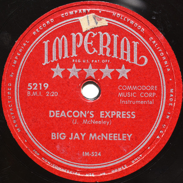 Big Jay McNeely : Jet Fury / Deacon's Express (Shellac, 10")