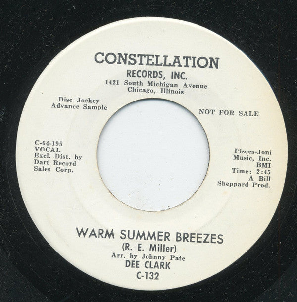 Dee Clark : Heartbreak / Warm Summer Breezes (7", Single, Promo)