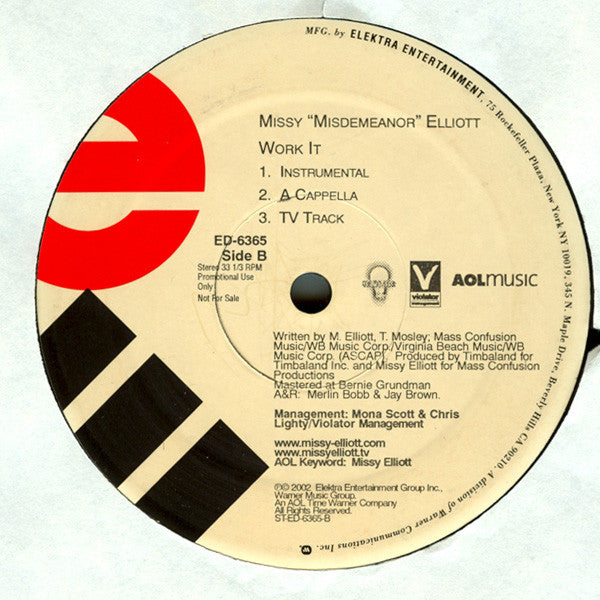 Missy Elliott : Work It (12", Promo)