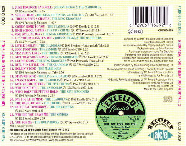 Various : Krooning: Southern Doo Wop Volume 2 (CD, Comp)