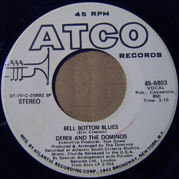 Derek & The Dominos : Bell Bottom Blues (7", Mono, Promo, SP )