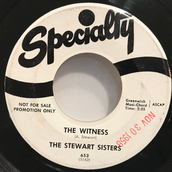 The Stewart Sisters : The Witness  (7", Promo)
