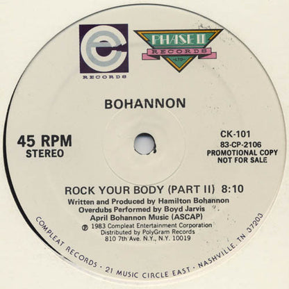 Hamilton Bohannon : Rock Your Body (12", Promo)