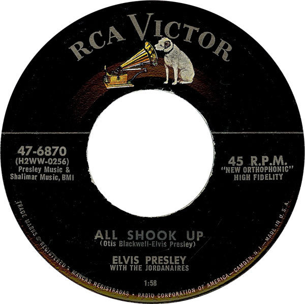 Elvis Presley With The Jordanaires : All Shook Up  (7", Single)