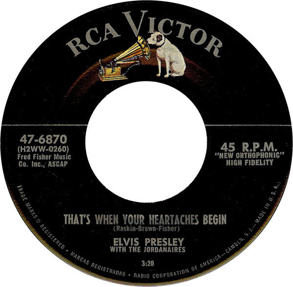 Elvis Presley With The Jordanaires : All Shook Up  (7", Single)