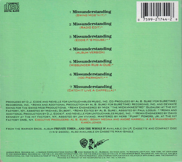 Al B. Sure! : Missunderstanding (CD, Maxi, Dig)