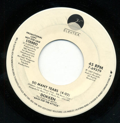 Dokken : So Many Tears (7", Single, Promo, SP)