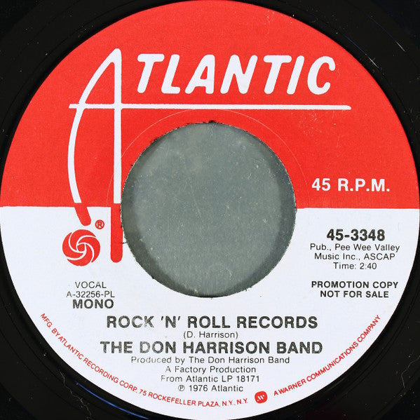 The Don Harrison Band : Rock 'N' Roll Records (7", Mono, Promo, PL )