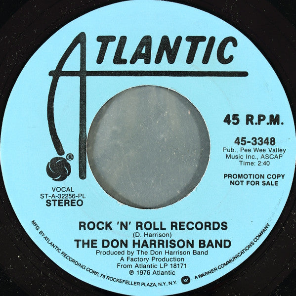 The Don Harrison Band : Rock 'N' Roll Records (7", Mono, Promo, PL )
