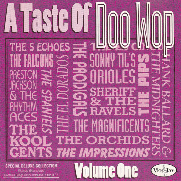 Various : A Taste Of Doo Wop- Volume One (CD, Comp, RM)
