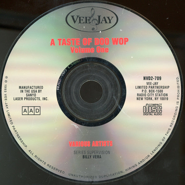 Various : A Taste Of Doo Wop- Volume One (CD, Comp, RM)