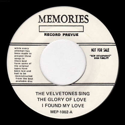 The Velvetones (2) : The Glory Of Love (7", EP, Promo)