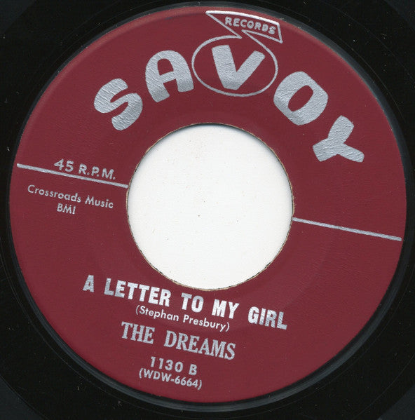 The Dreams (6) : Darlene / A Letter To My Girl (7", Single, RE)