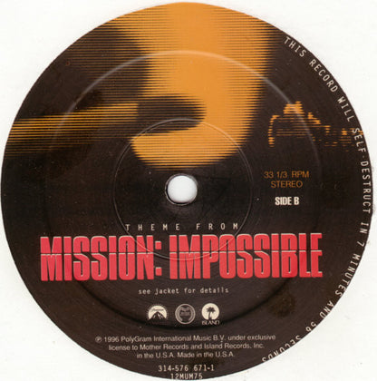 Adam Clayton & Larry Mullen : Theme From Mission: Impossible (12")