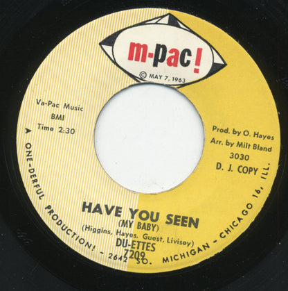 The Du-Ettes : Move On Down The Line / Have You Seen (My Baby) (7", Single, Promo)