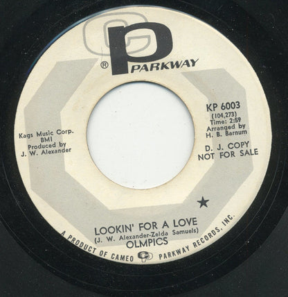 The Olympics : Lookin' For A Love (7", Single, M/Print, Promo)
