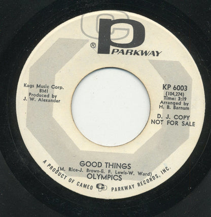 The Olympics : Lookin' For A Love (7", Single, M/Print, Promo)