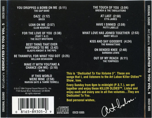 Art Laboe : Dedicated To You Vol. 5 (CD, Comp)
