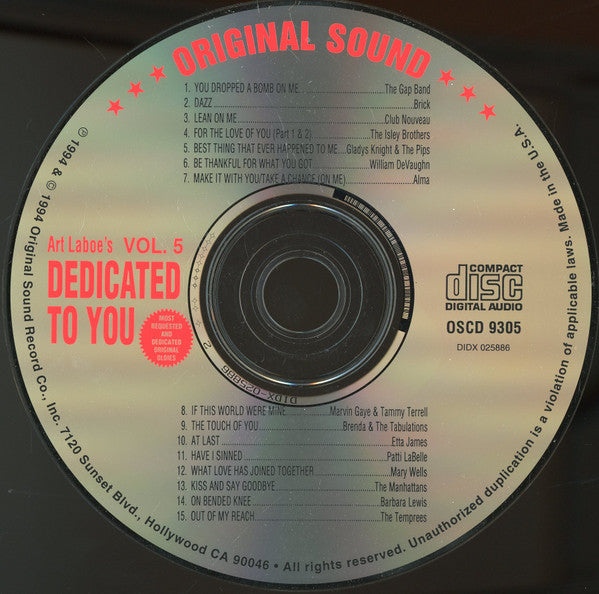Art Laboe : Dedicated To You Vol. 5 (CD, Comp)