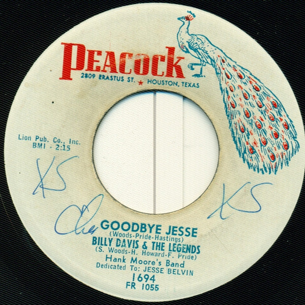Billy Davis & The Legends, The Hank Moore's Band : Goodbye Jesse / Spunky Onions (7", Single)