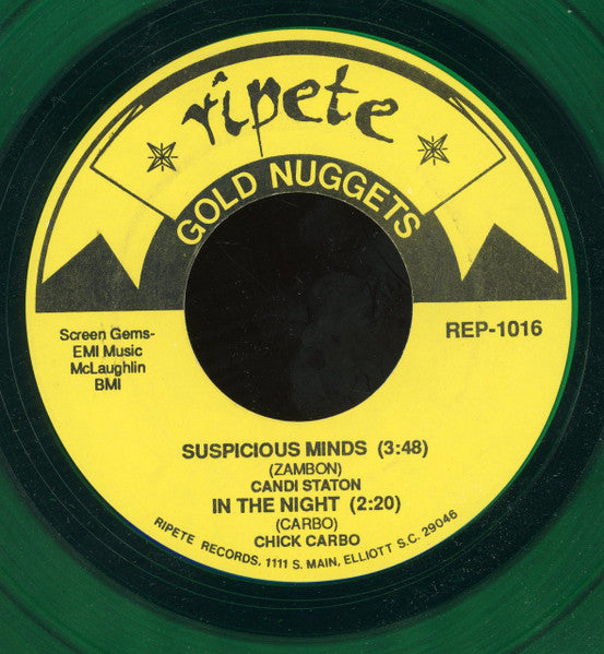 Candi Staton / Chick Carbo, Chrissie Zastrow & Co., The Esquires : Suspicious Minds / In The Night / Moonlight Boogie / Girls In The City (7", EP, Gre)