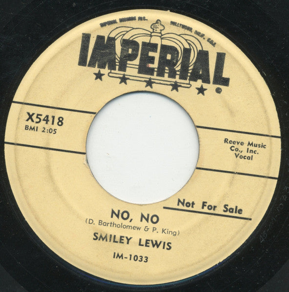 Smiley Lewis : Shame, Shame, Shame / No, No (7", Single, Promo)