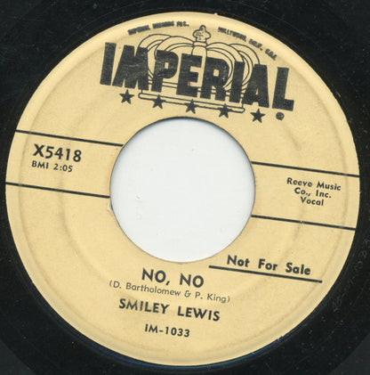 Smiley Lewis : Shame, Shame, Shame / No, No (7", Single, Promo)