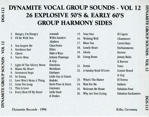 Various : Dynamite Group Sounds Vol. 12 - 26 Explosive Group Harmony Sides! (CD, Comp)