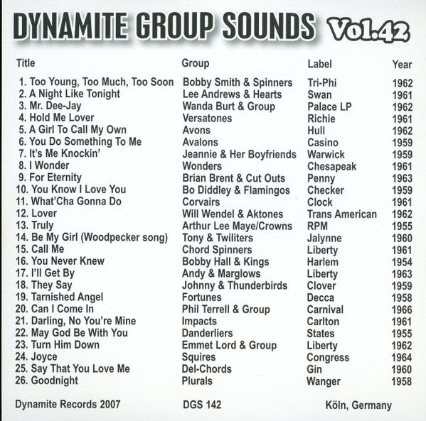 Various : Dynamite Group Sounds Vol. 42 - 26 Explosive Group Harmony Sides  (CD, Comp)