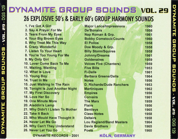 Various : Dynamite Group Sounds Vol. 29 - 26 Explosive Group Harmony Sides (CD, Comp)