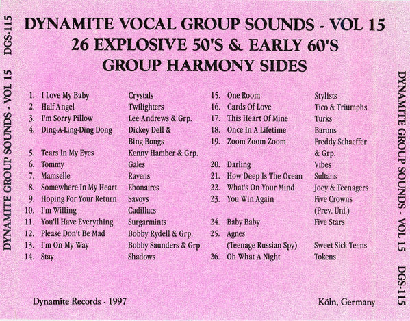 Various : Dynamite Group Sounds Vol. 15 - 26 Explosive Group Harmony Sides!  (CD, Comp)