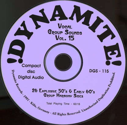Various : Dynamite Group Sounds Vol. 15 - 26 Explosive Group Harmony Sides!  (CD, Comp)