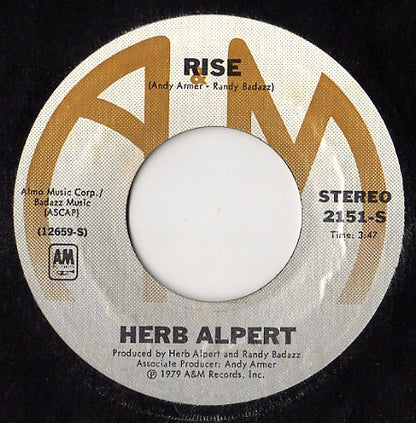 Herb Alpert : Rise (7", Single, Styrene, Pit)
