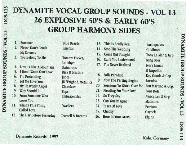 Various : Dynamite Group Sounds Vol. 13 - 26 Explosive Group Harmony Sides!  (CD, Comp)