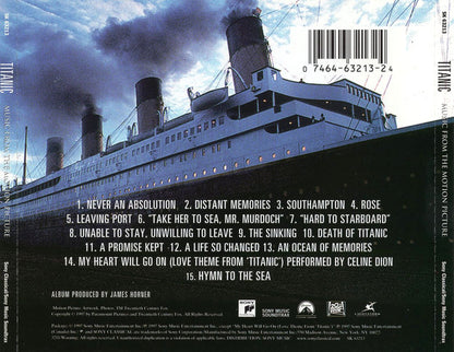 James Horner : Titanic (Music From The Motion Picture) (CD, Album, Pit)