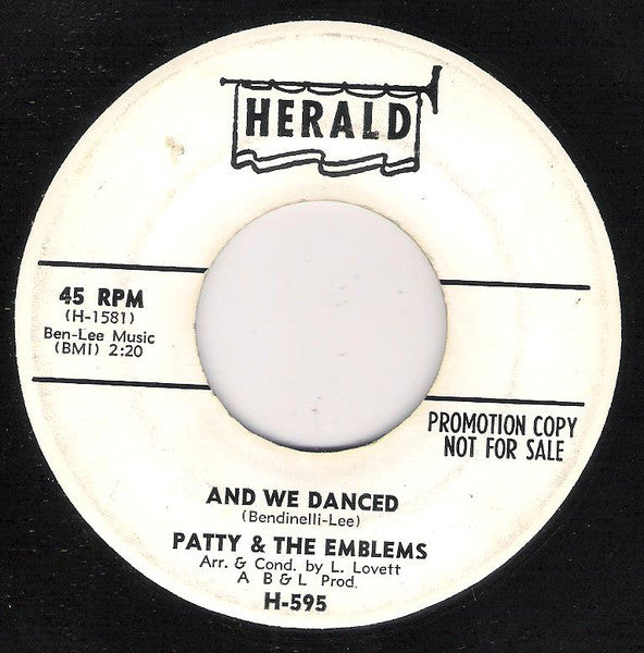 Patty & The Emblems : You Can't Get Away / And We Danced (7", Promo)
