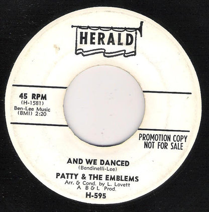 Patty & The Emblems : You Can't Get Away / And We Danced (7", Promo)