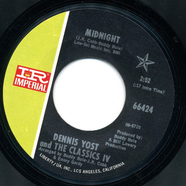 Dennis Yost And The Classics IV : Midnight / The Comic (7", Styrene, She)