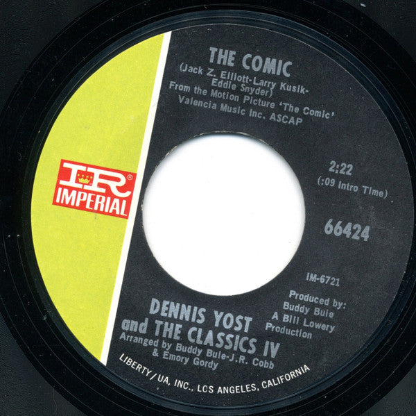 Dennis Yost And The Classics IV : Midnight / The Comic (7", Styrene, She)
