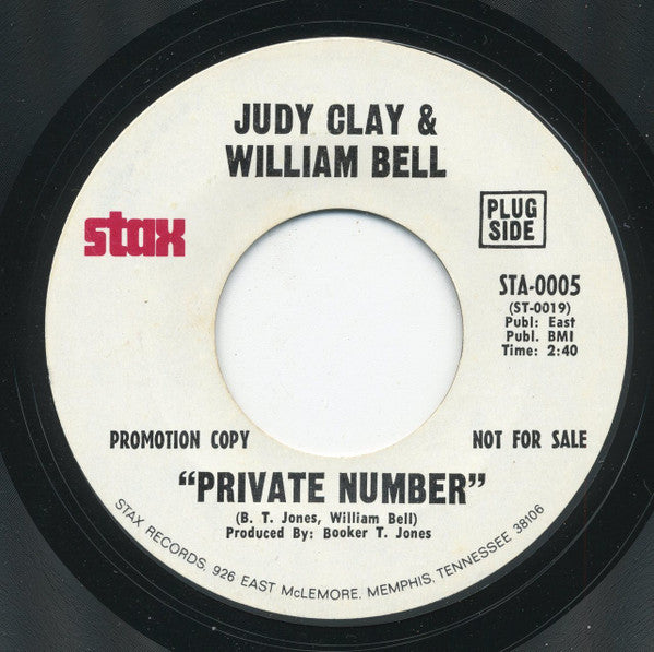 Judy Clay & William Bell : Private Number (7", Promo, Styrene)