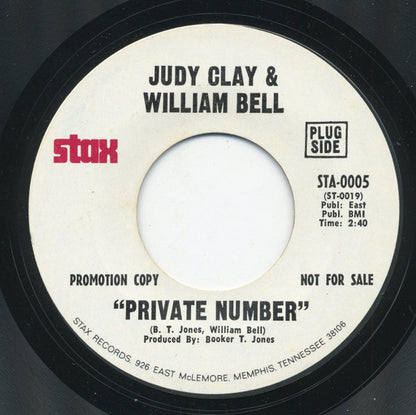 Judy Clay & William Bell : Private Number (7", Promo, Styrene)