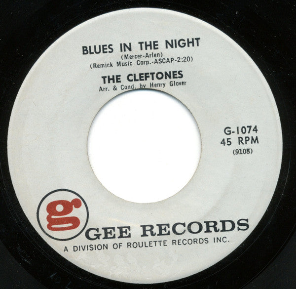 The Cleftones : Blues In The Night / Earth Angel (7", Single)
