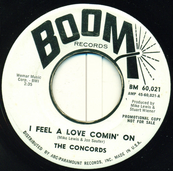 The Concords (3) : I Feel A Love Comin' On (7", Single, Promo)