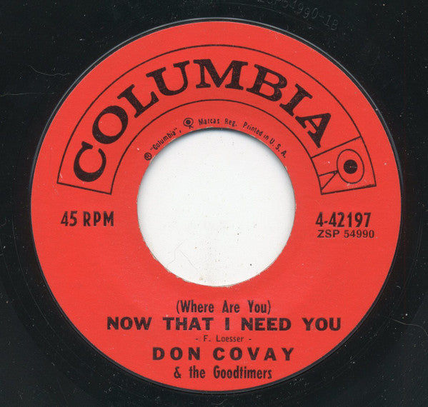 Don Covay & The Goodtimers : (Where Are You) Now That I Need You / Teen Life Swag (7", Single, Styrene)