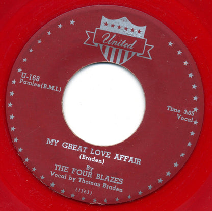 Four Blazes : My Great Love Affair / All Night Long (7", Single, Red)
