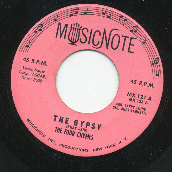 The Four Chymes : The Gypsy / Now Look At Who's Crying (7", Single)